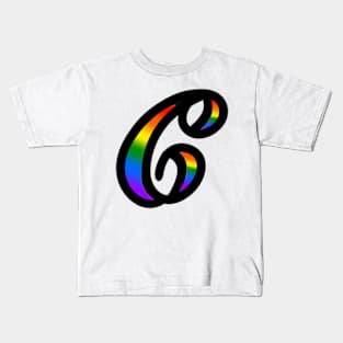 Rainbow Cursive Letter C Kids T-Shirt